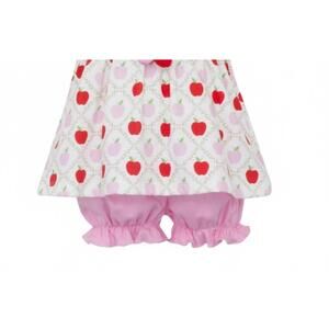 NEW CLAIRE & CHARLIE girl's apple print knit bloomer set in pink and red